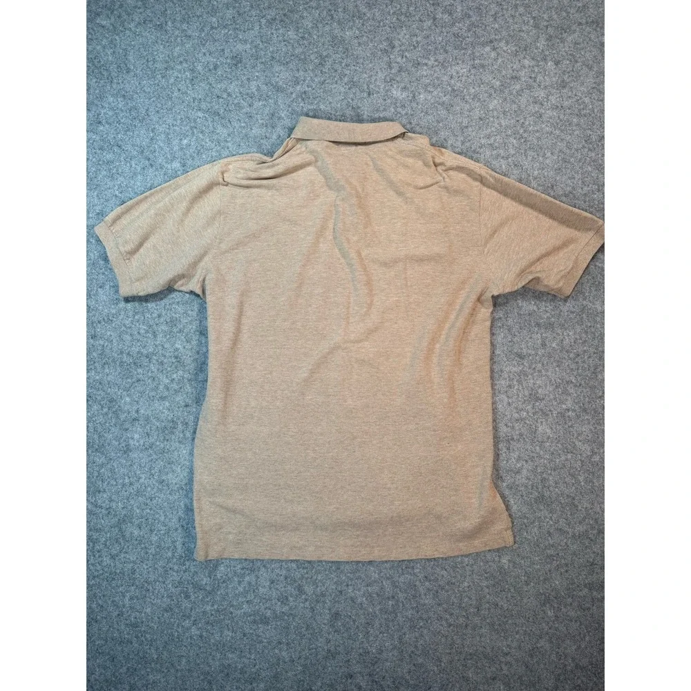Polo Ralph Lauren Mens Large Tan Khaki Short Sleeve Pique Cotton Polo Shirt L
